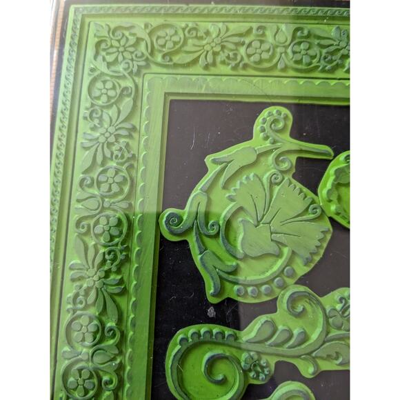 Set Cling Rubber Stamps Mandala Border Flower Petal Boxed Diy Card Making - Picture 4 of 5